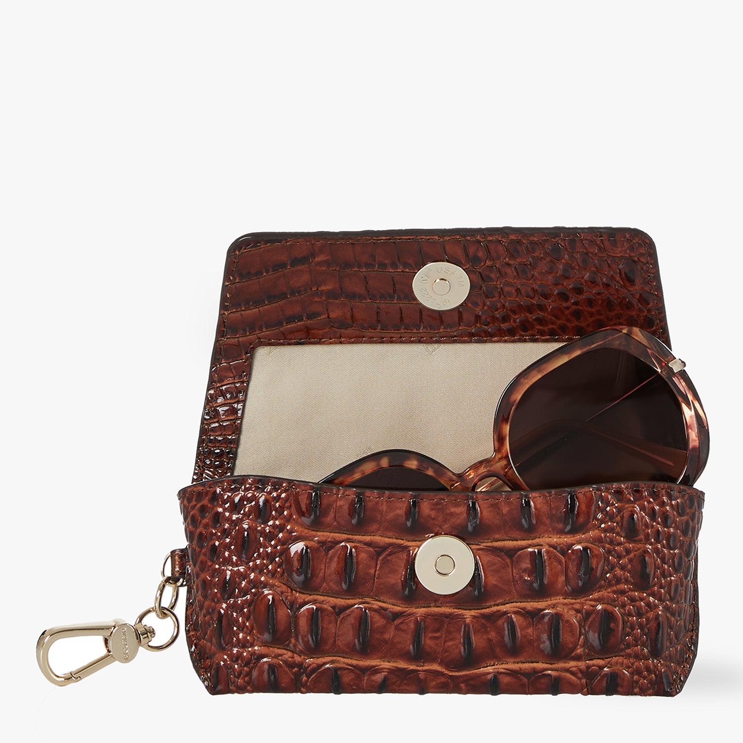 Pecan Melbourne Elora Eye Glass Case with Sunglasses Inside