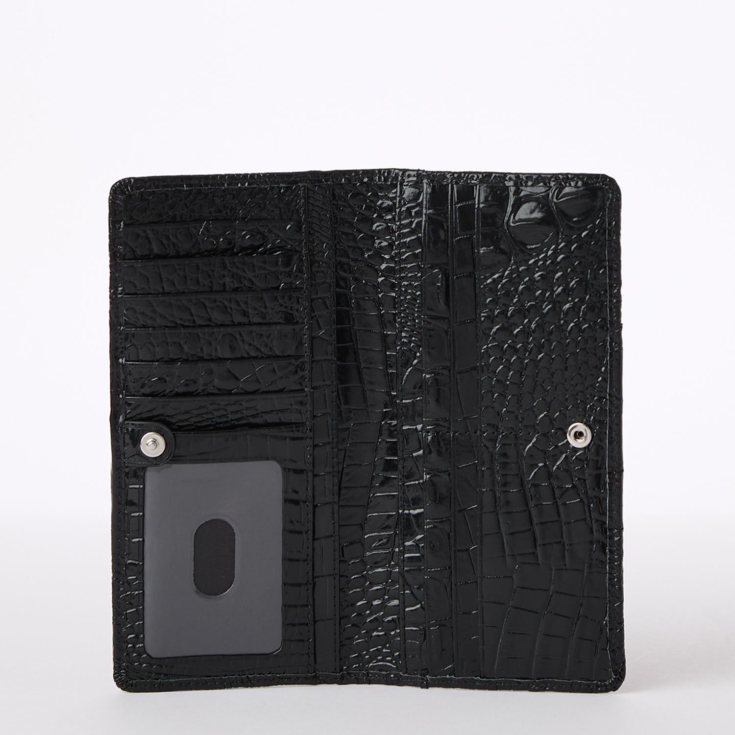 Black Melbourne Silver Hardware Ady Wallet Open Top View