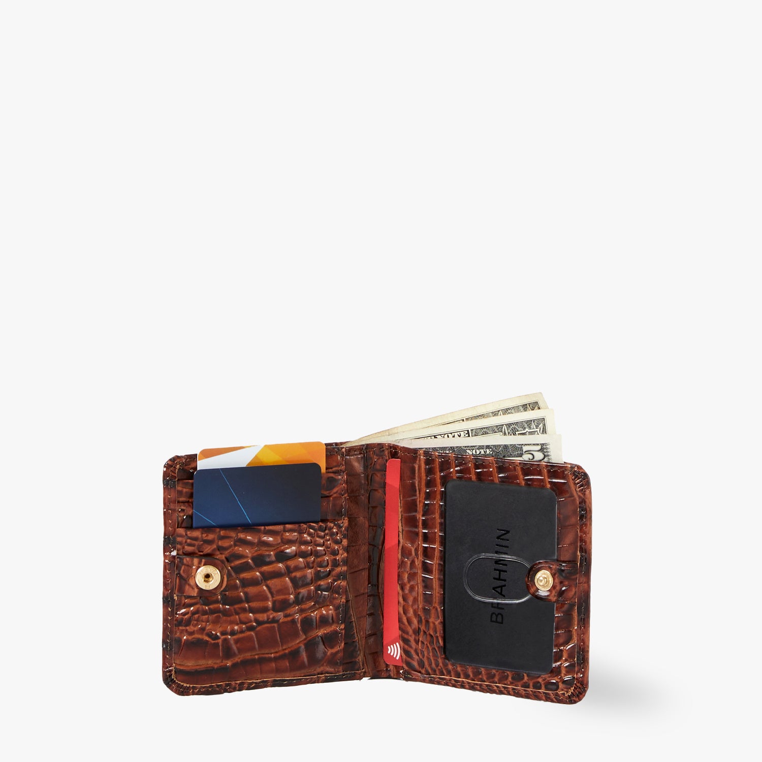 Pecan Melbourne Jane Wallet Open with Money