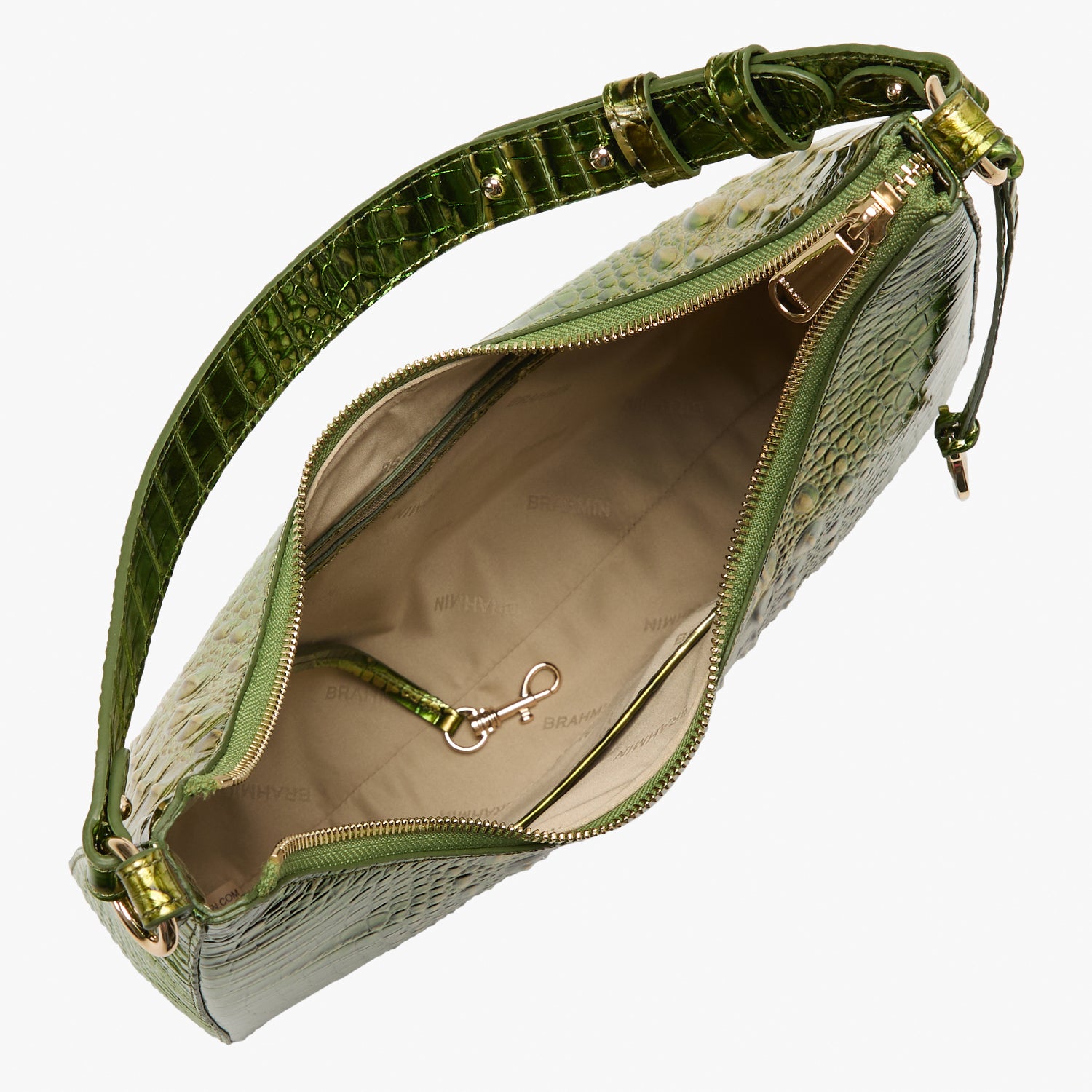 Cacti Green Melbourne Tabitha Shoulder Bag Open Top View