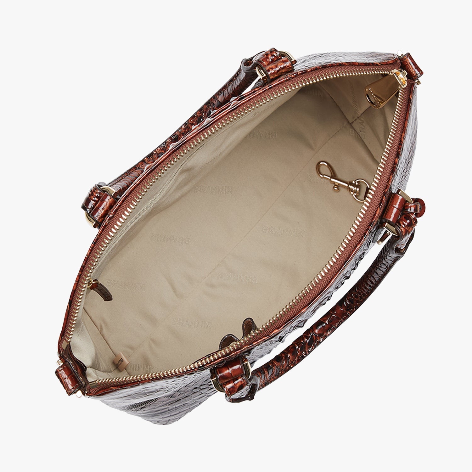 Pecan Melbourne Duxbury Satchel Open Top View