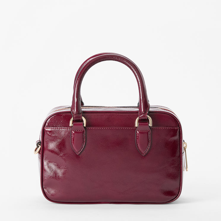 Cherry Lacquer Galloway Mara Satchel Back View 
