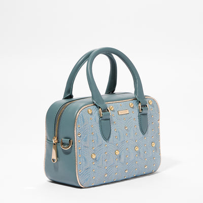 Moonlit Blue Piazza Mara Satchel Side View