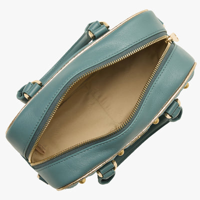 Moonlit Blue Piazza Mara Satchel Open Top View