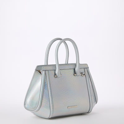 Silver Silverleaf Small Arden Satchel Side View 
