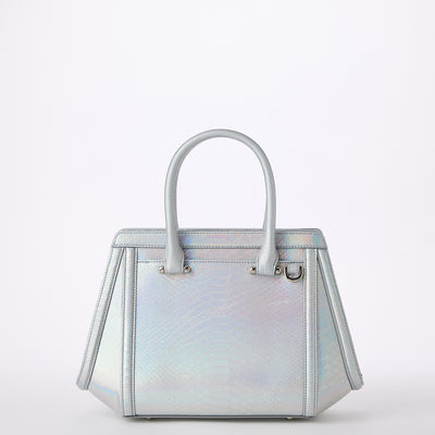 Silver Silverleaf Small Arden Satchel Back View 
