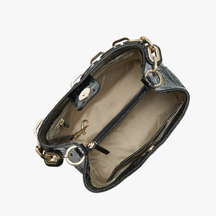 Black Melbourne Mod Mini Amelia Crossbody Open Top View