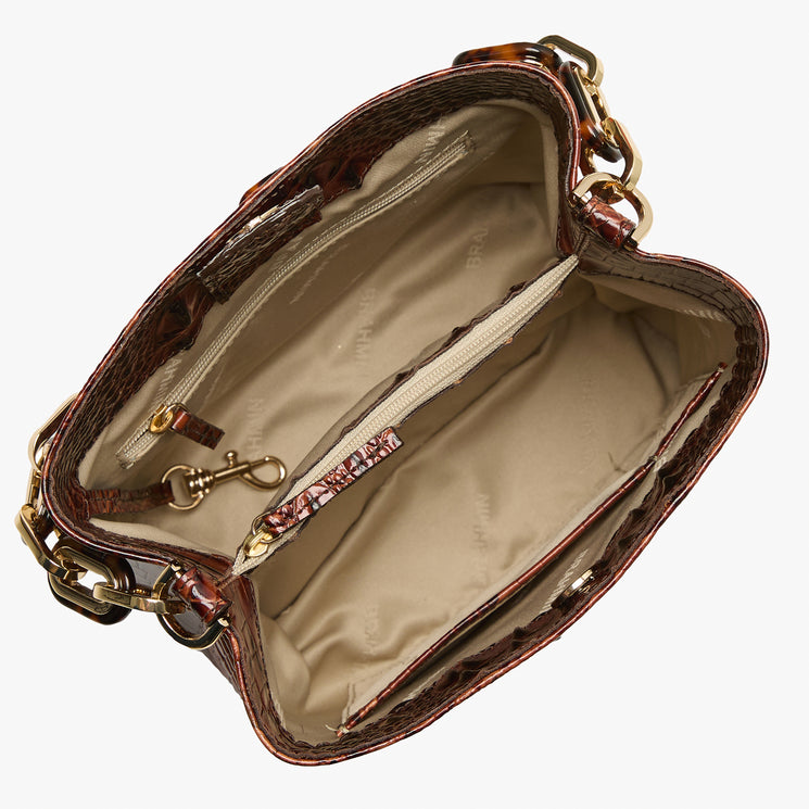 Pecan Melbourne Mod Mini Amelia Crossbody Open Top View