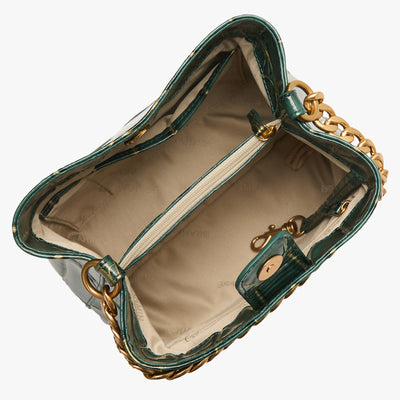 Mystic Green Nerina Mod Mini Amelia Bucket Bag Open Top View