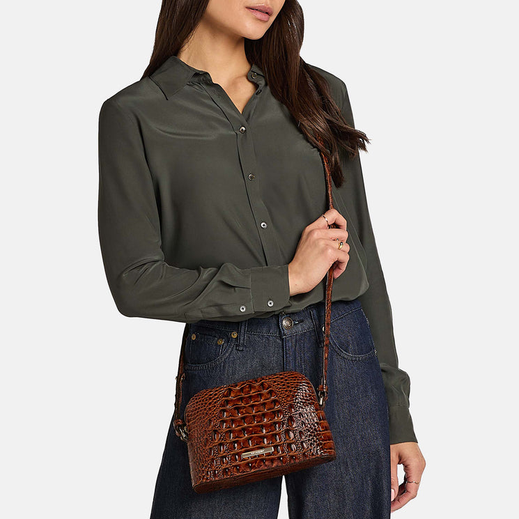 Pecan Melbourne Amal Crossbody Being Worn By Model