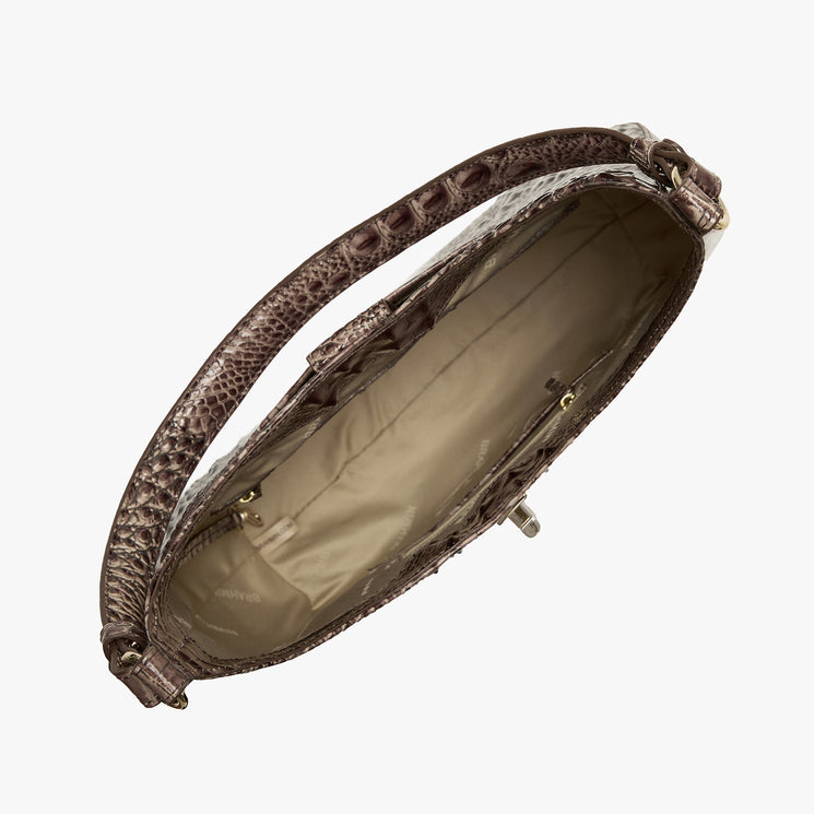 Smokey Taupe Melbourne Fallon Shoulder Bag Open Top View