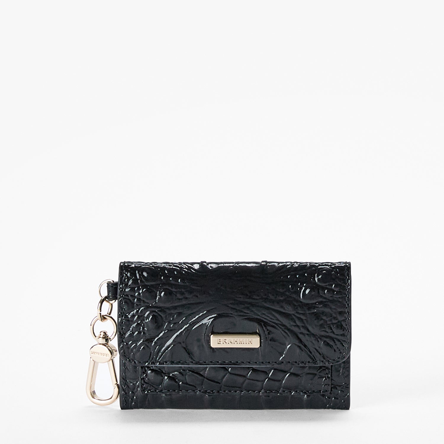 Ricki Card Case Keychain | Black Melbourne | BRAHMIN