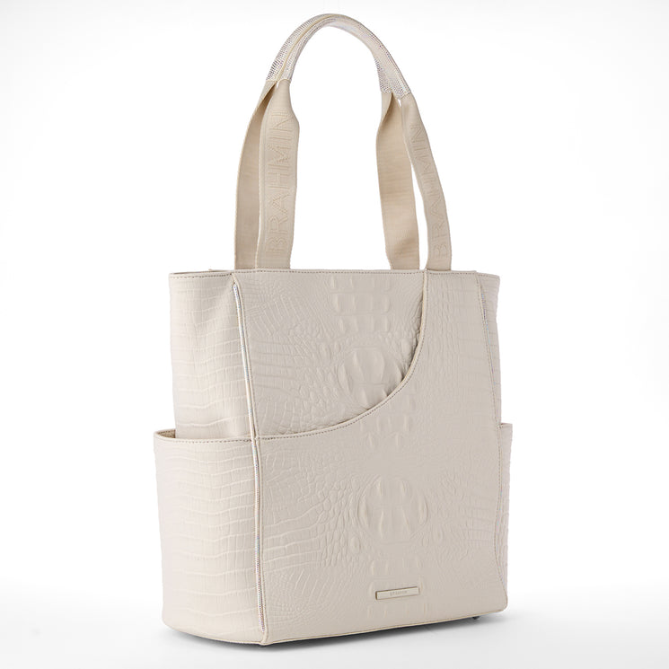 Beige Brahmin Luxe Leisure Mollie Tote Side View