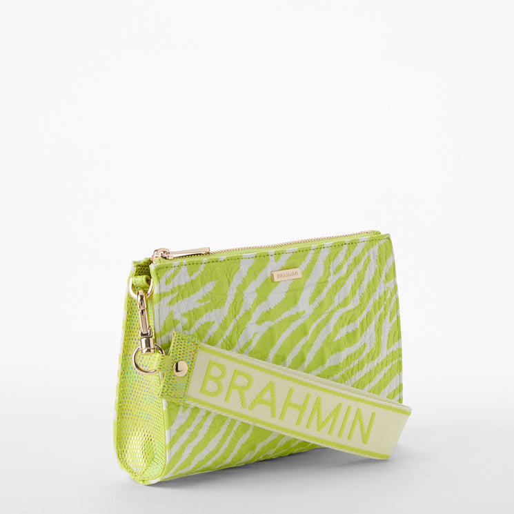 Lime Brahmin Luxe Leisure	Adia Wristlet Side View