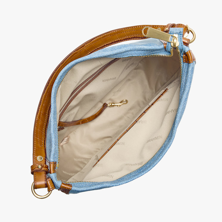Denim Starlit Small Kathleen Shoulder Bag Open Top View
