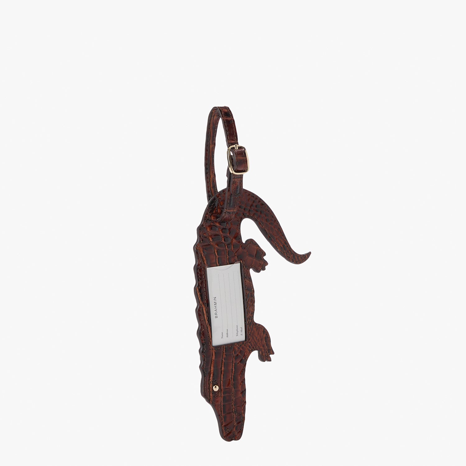 Melika Leather Luggage Tag | Pecan Melbourne | BRAHMIN