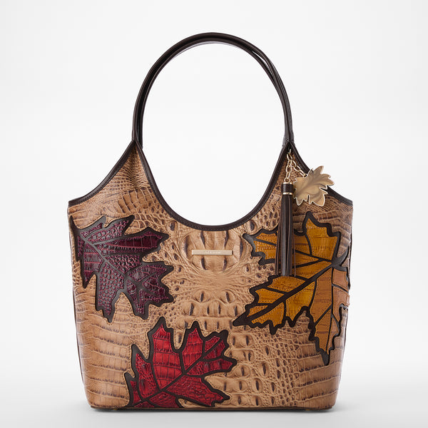 Embossed leather handbag