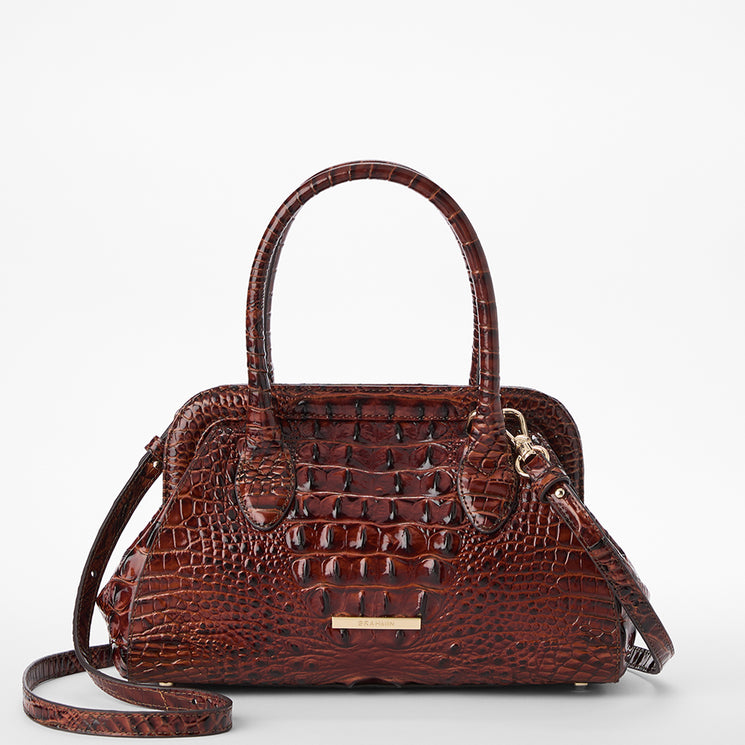 Pecan Melbourne Mika Front View with Strap 