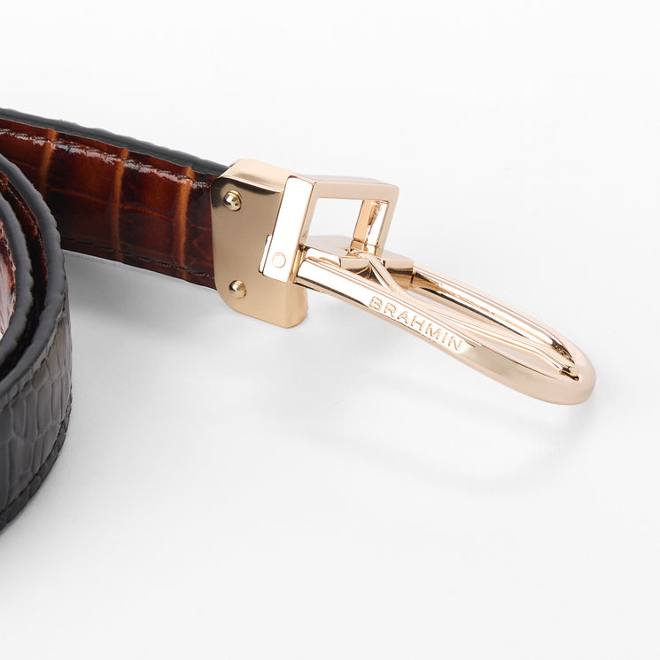 Black Classic Croc Reversible Belt Buckle View