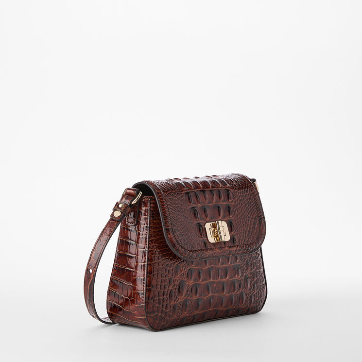 Pecan Melbourne Gianna Side View with Strap 