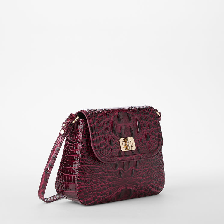 Cherry Lacquer Melbourne Gianna Side View with Strap 
