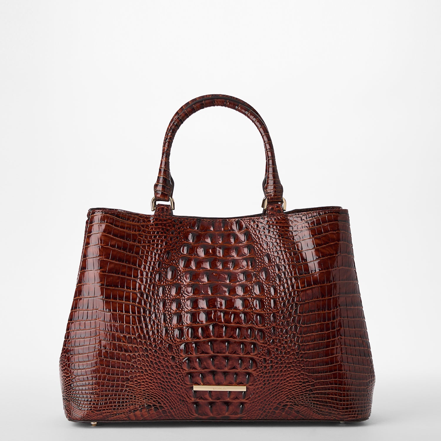 Finley Carryall Leather Satchel | Pecan Melbourne | BRAHMIN
