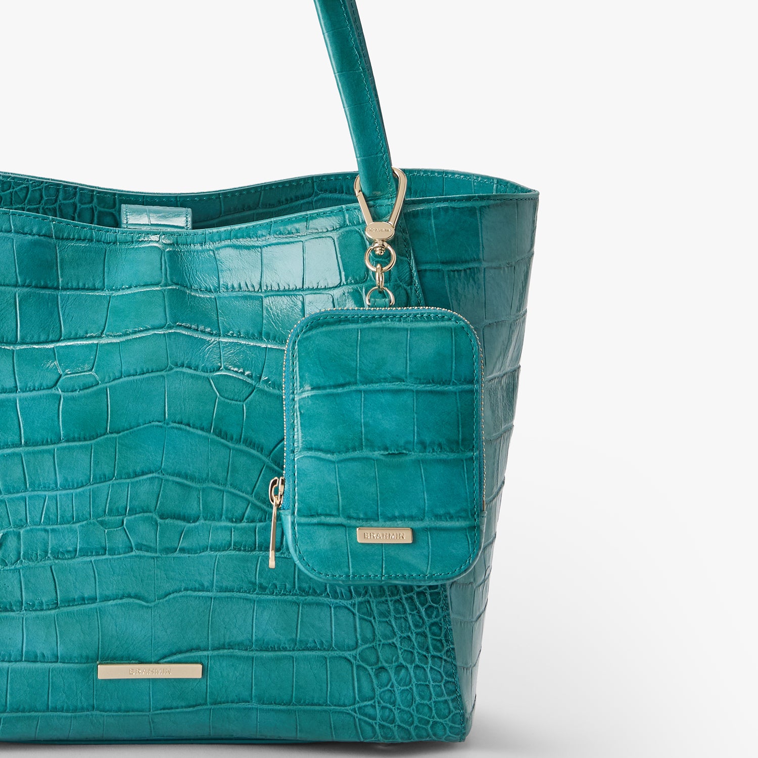 Katelynn Leather Wallet Pouch | Turquoise Stone Alba | BRAHMIN