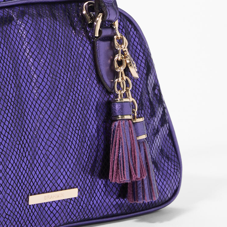 Purple Curio Angie Satchel Side Close Up View