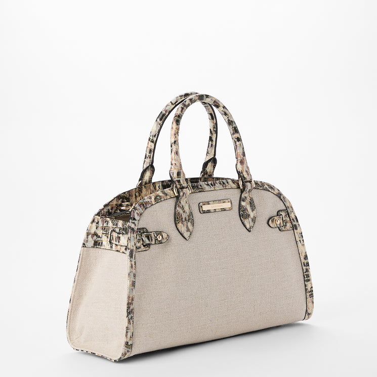 Linen Flashback Angelina Satchel Side View