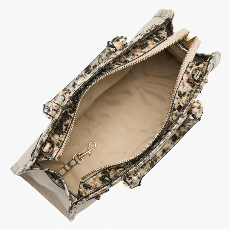 Linen Flashback Angelina Satchel Open Top View