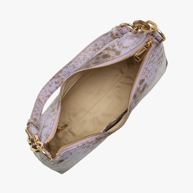 Sheer Lavender Cassatt Olivia Shoulder Bag Open Top View