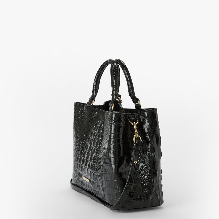 Black Melbourne Small Denise Front Side View with Strap 