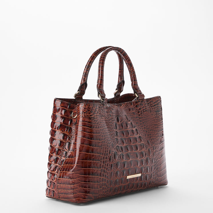 Pecan Melbourne	Small Denise Satchel Side View