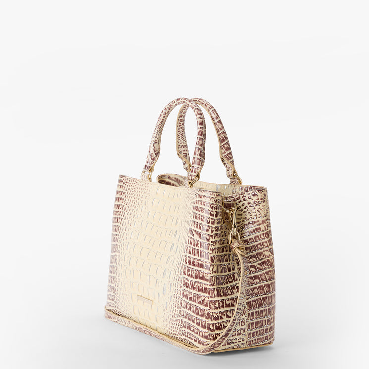 Ginger Ombre Melbourne Small Denise Satchel Side View With Strap