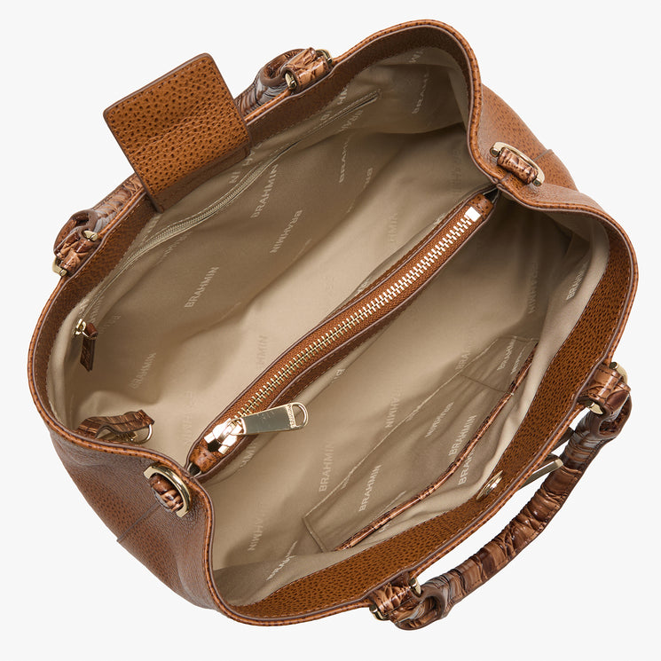 Cinnamon Cumulus Small Denise Satchel Open Top View