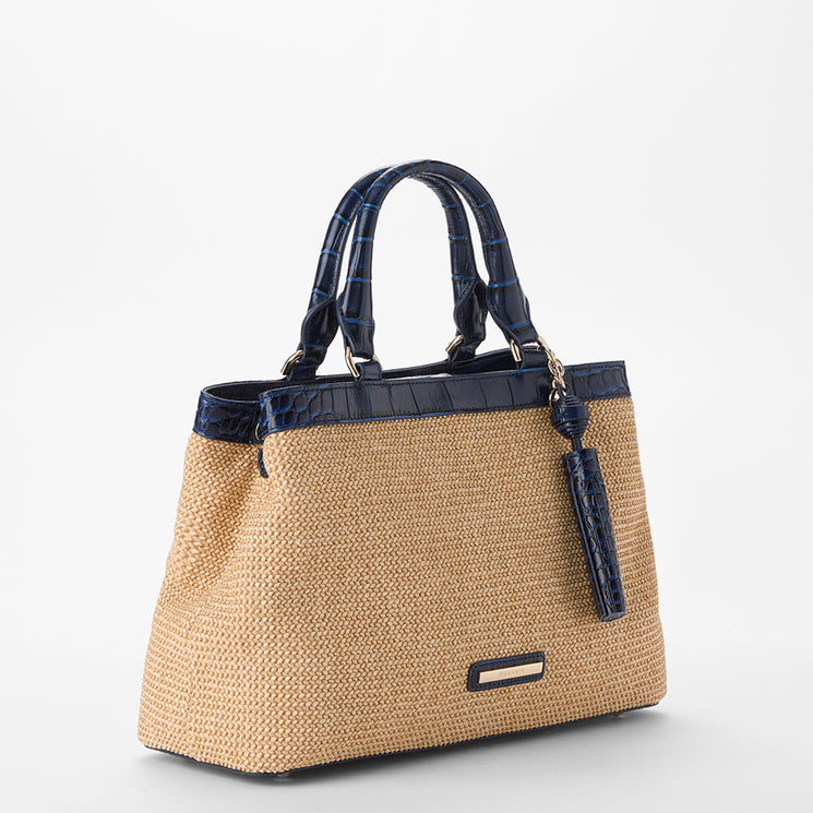 Navy Windswept Small Denise Satchel Side View