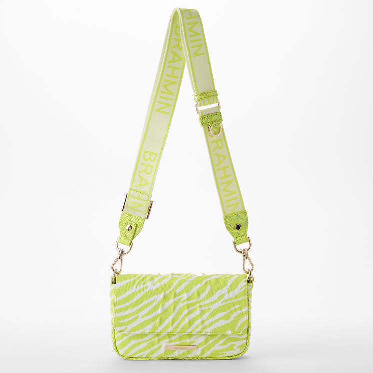 Lime Brahmin Luxe Leisure	Ayla Crossbody Front View With Strap