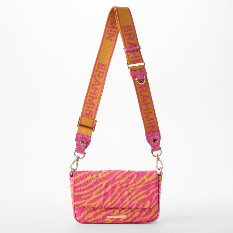 Passion Fruit Brahmin Luxe Leisure	Ayla Crossbody Front View With Strap