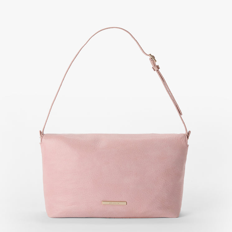 Blush Adrift Kalina Clutch Back View With Strap