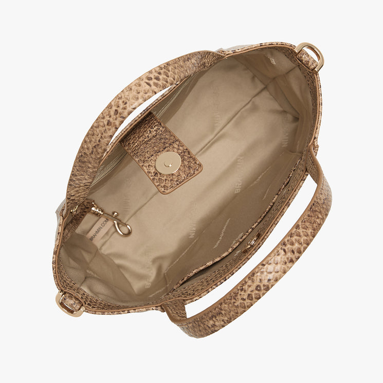 Light Pecan Bonaire Small Mona Tote Open Top View