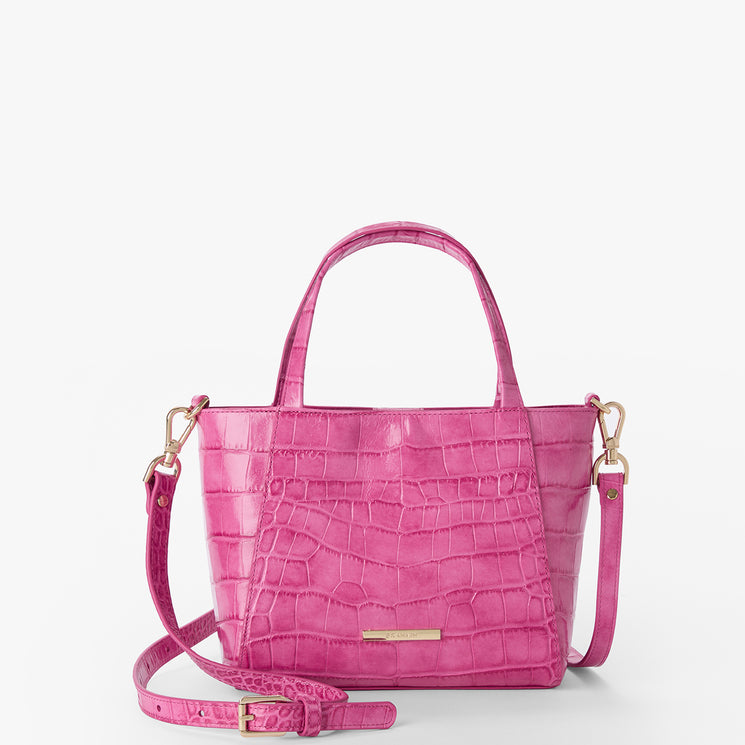 Pink Alba Small Mona Tote Front View With Strap