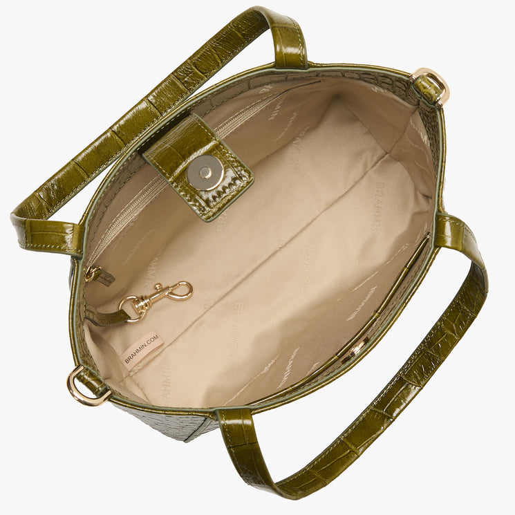 Olive Alba Small Mona Tote Open Top View