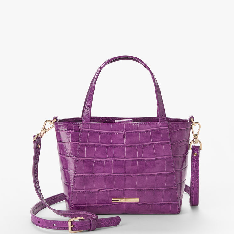 Purple Alba Small Mona Tote Front View With Strap