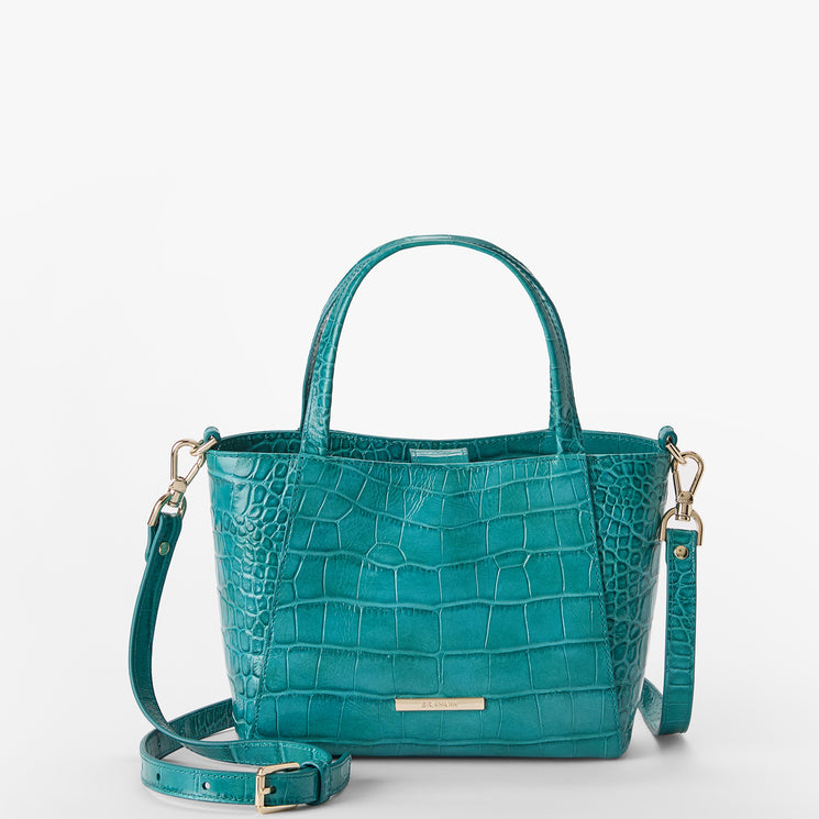 Turquoise Stone Alba Small Mona Tote Front View With Strap