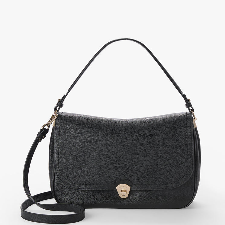 Black Basel Jolene Shoulder Bag Front View With Strap