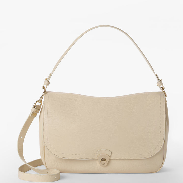 Ivory Basel Jolene Shoulder Bag Front View With Strap