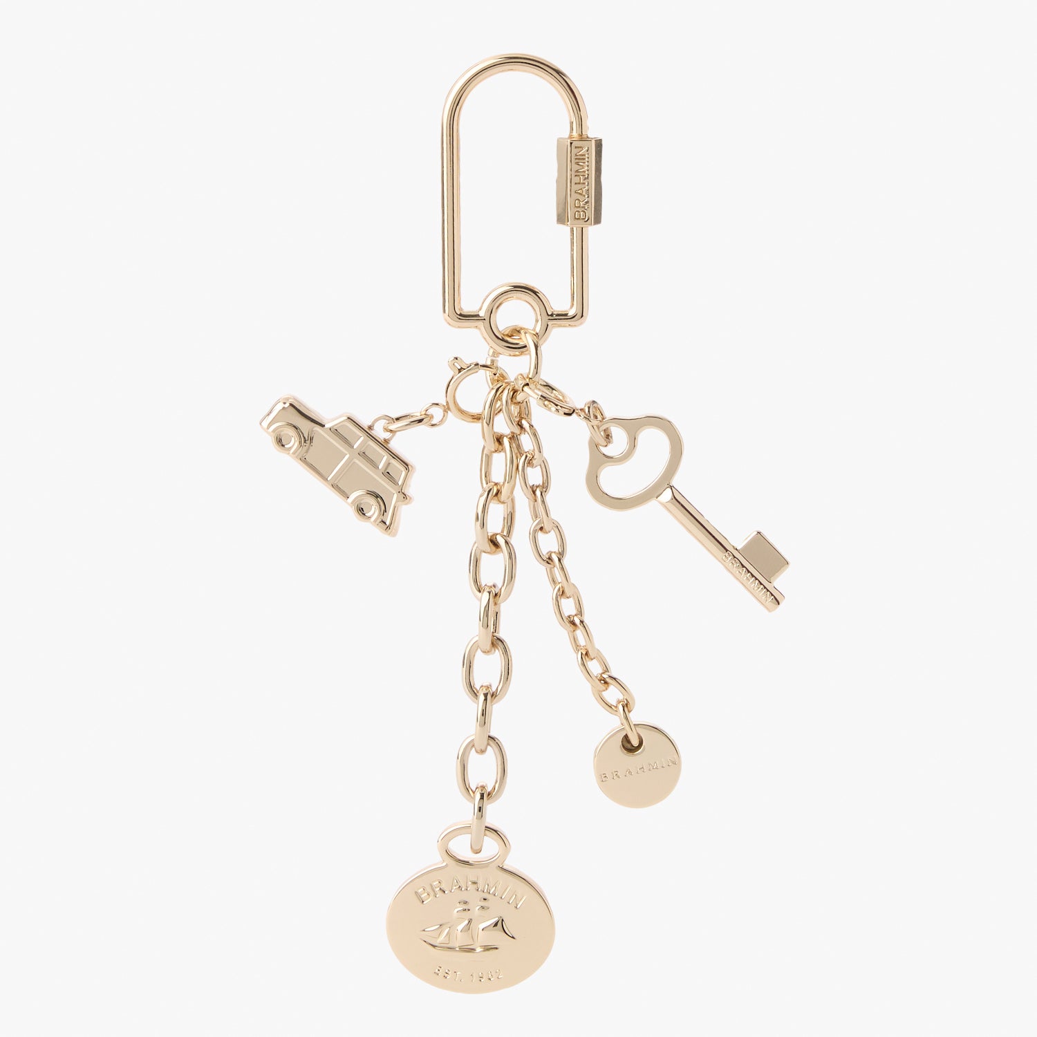 Lock Clip with Charms | Light Gold Charm | BRAHMIN