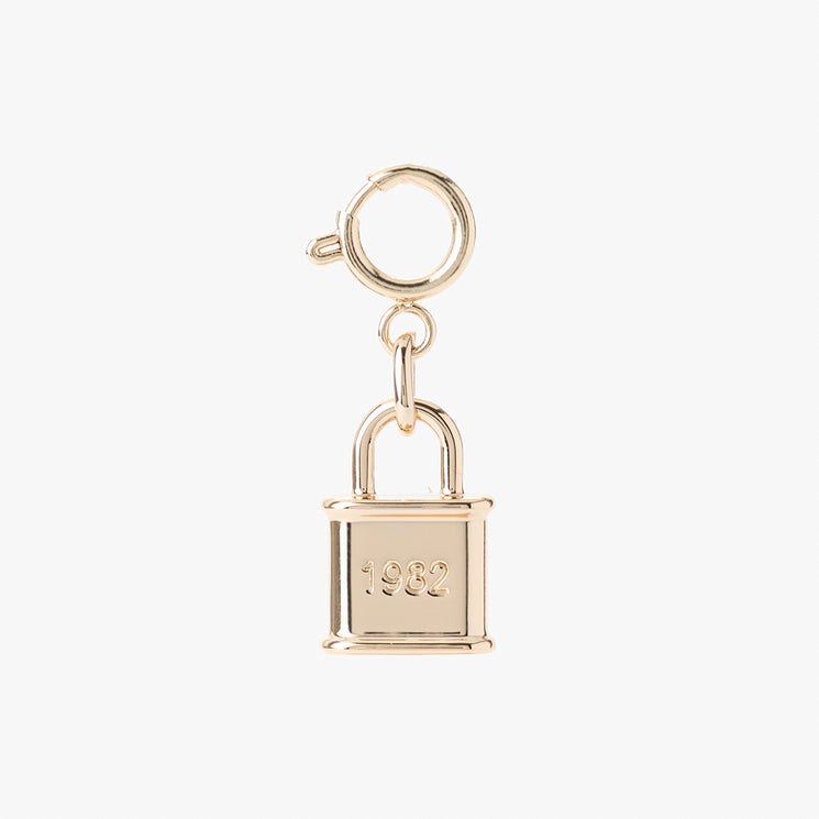 Light Gold Charms 1982 Padlock Front View