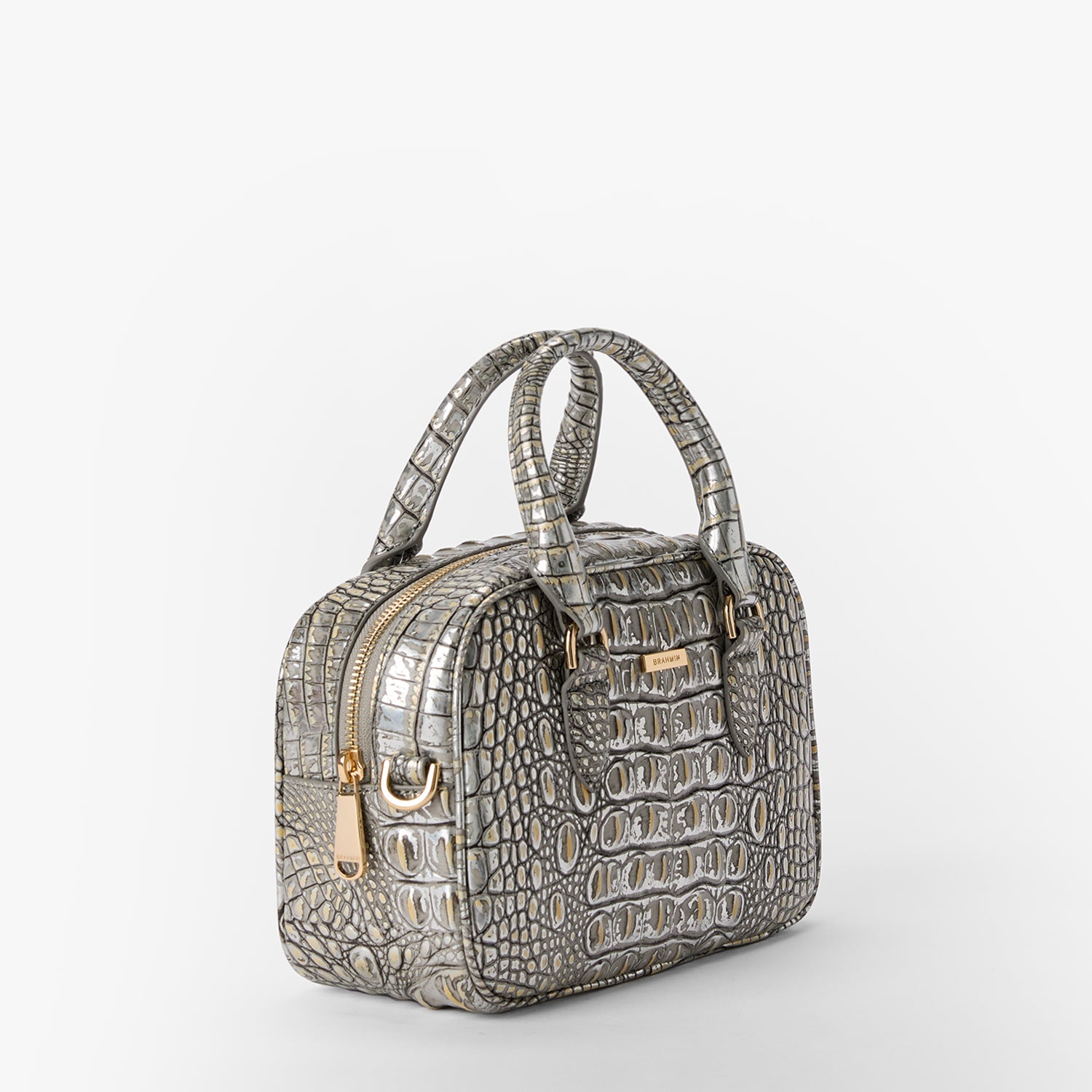 BRAHMIN Croc Embossed Croc Embossed Stardust Leather Melbourne purchases Med Bowie