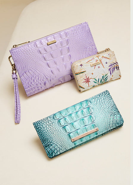 Gentle Lavender Melbourne Daisy, Vitality Melbourne Anita Wallet, Spearmint Ady Wallet Group Shot